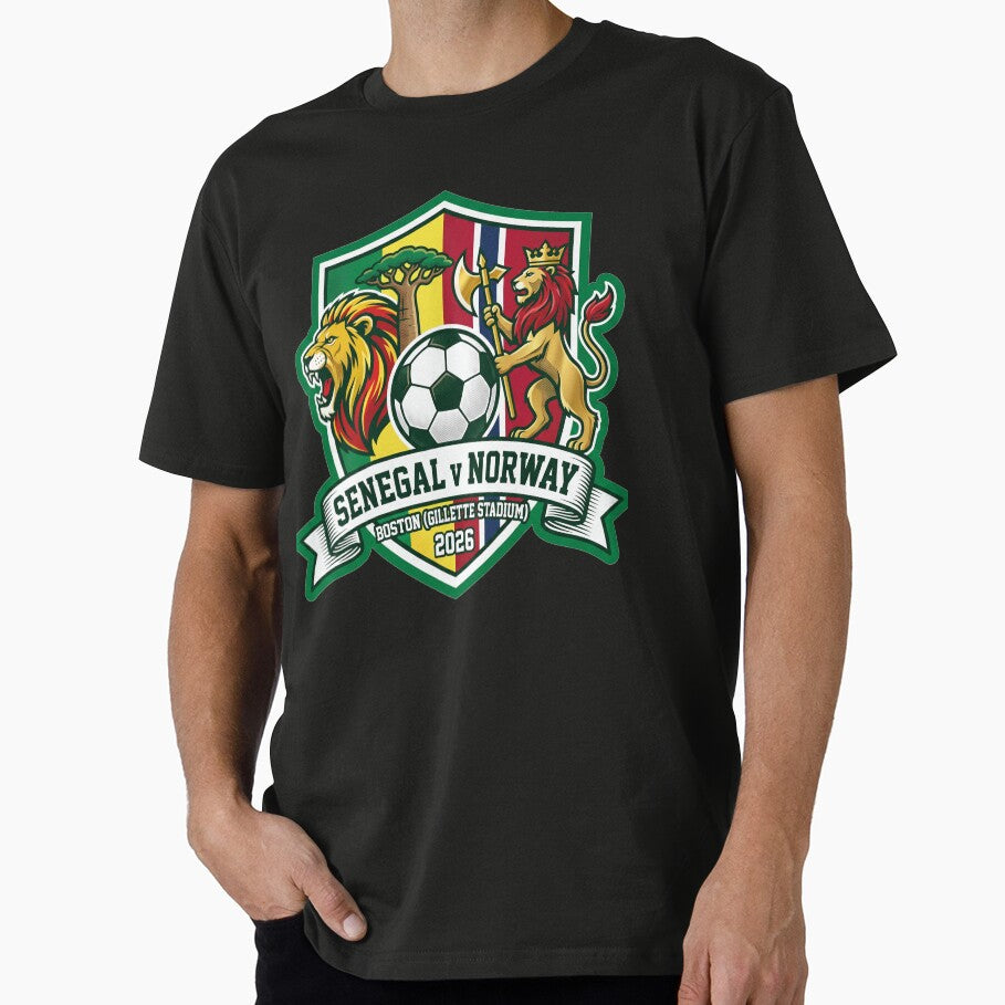 Senegal vs Norway Football Crest 2026 Boston Vibe by Pride Emblem Prints