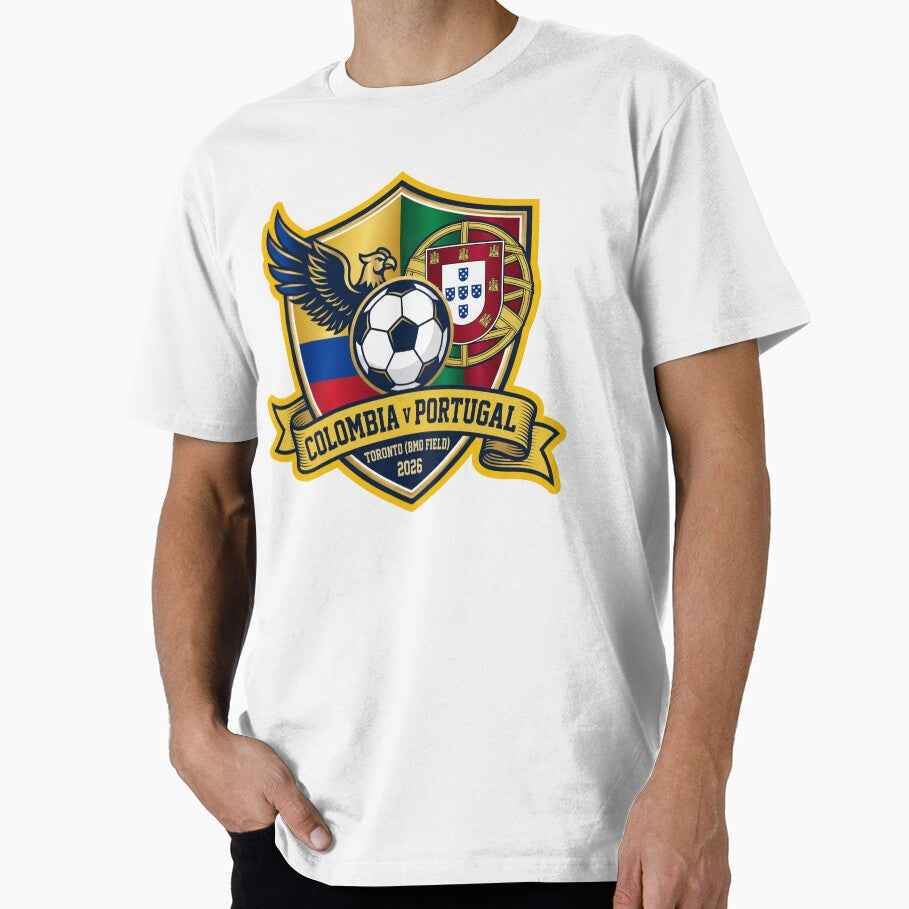 Colombia vs Portugal Toronto 2026 Soccer Crest Graphic by Pride Emblem Prints