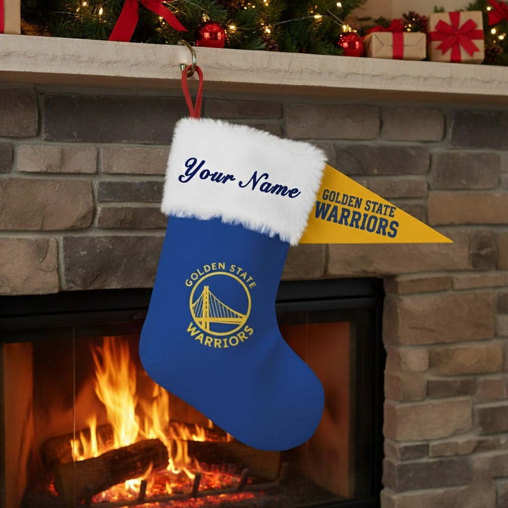 Golden State Warriors 2025 NBA Christmas Stocking – Personalized Dub Nation Holiday Sock