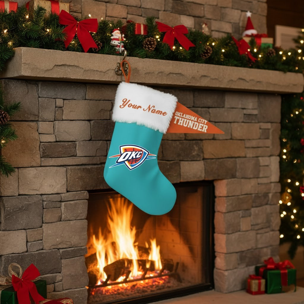OKC Thunder Christmas Stocking 2025 – Custom NBA Holiday Gift for Fans