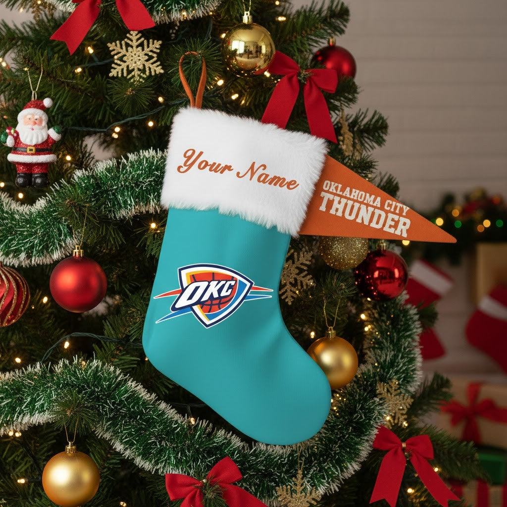 OKC Thunder Christmas Stocking 2025 – Custom NBA Holiday Gift for Fans
