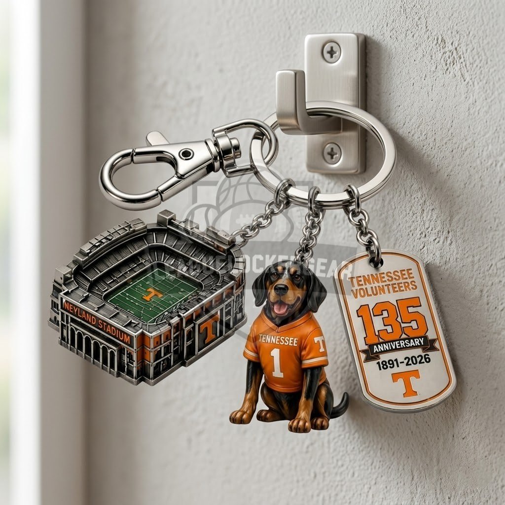 Tennessee Volunteers 135th Anniversary Smokey Mascot Keychain