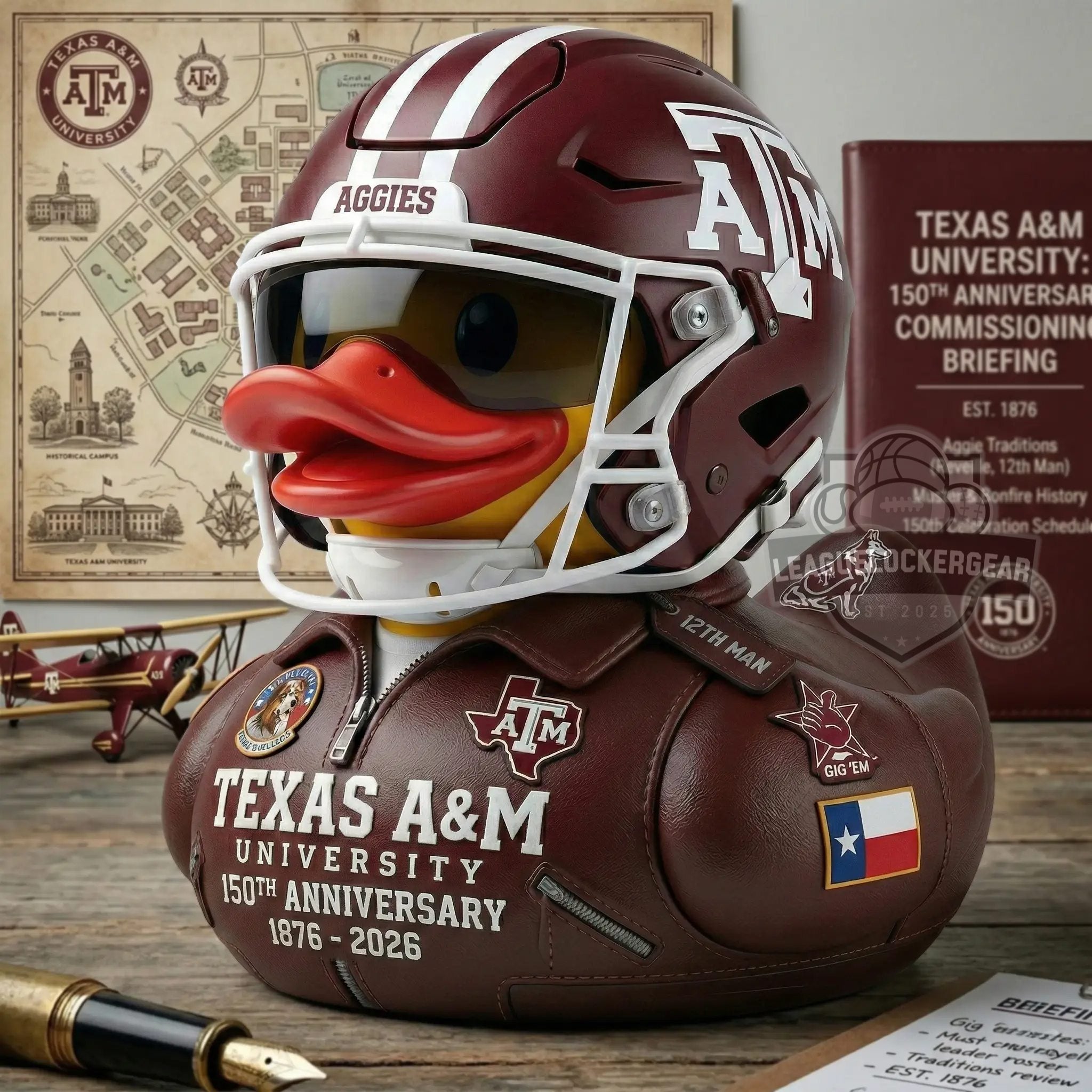 Texas A&M 150th Anniversary 1876-2026 Rubber Duck