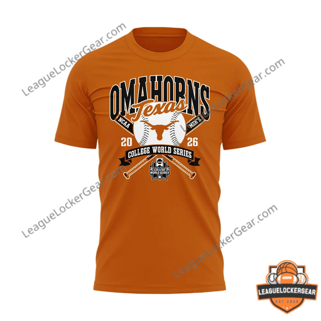 Texas Longhorns 2026 NCAA Men’s College World Series Omahhorns T-Shirt