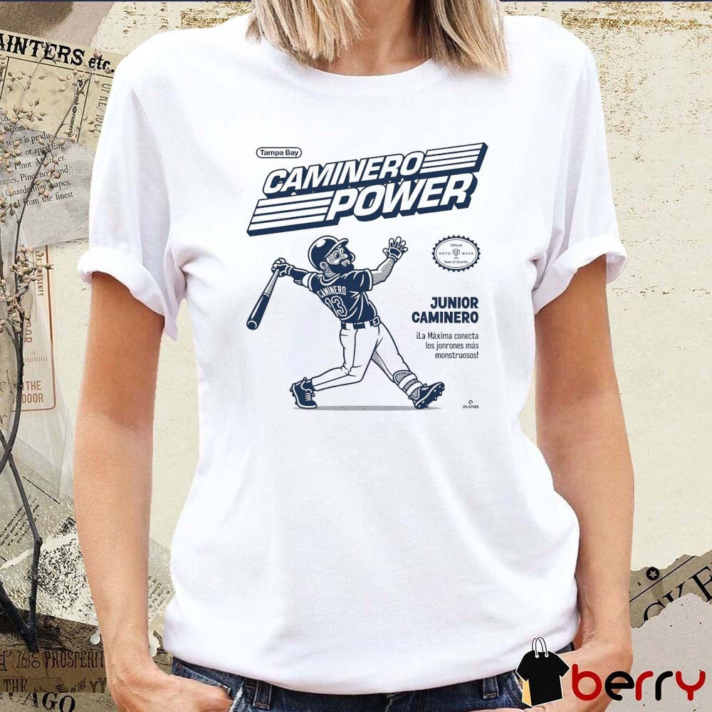 Tampa Bay Rays MLB Caminero Power Junior Caminero Ila Máxima Conecta Los Jonrones Más Monstruosos t-shirt