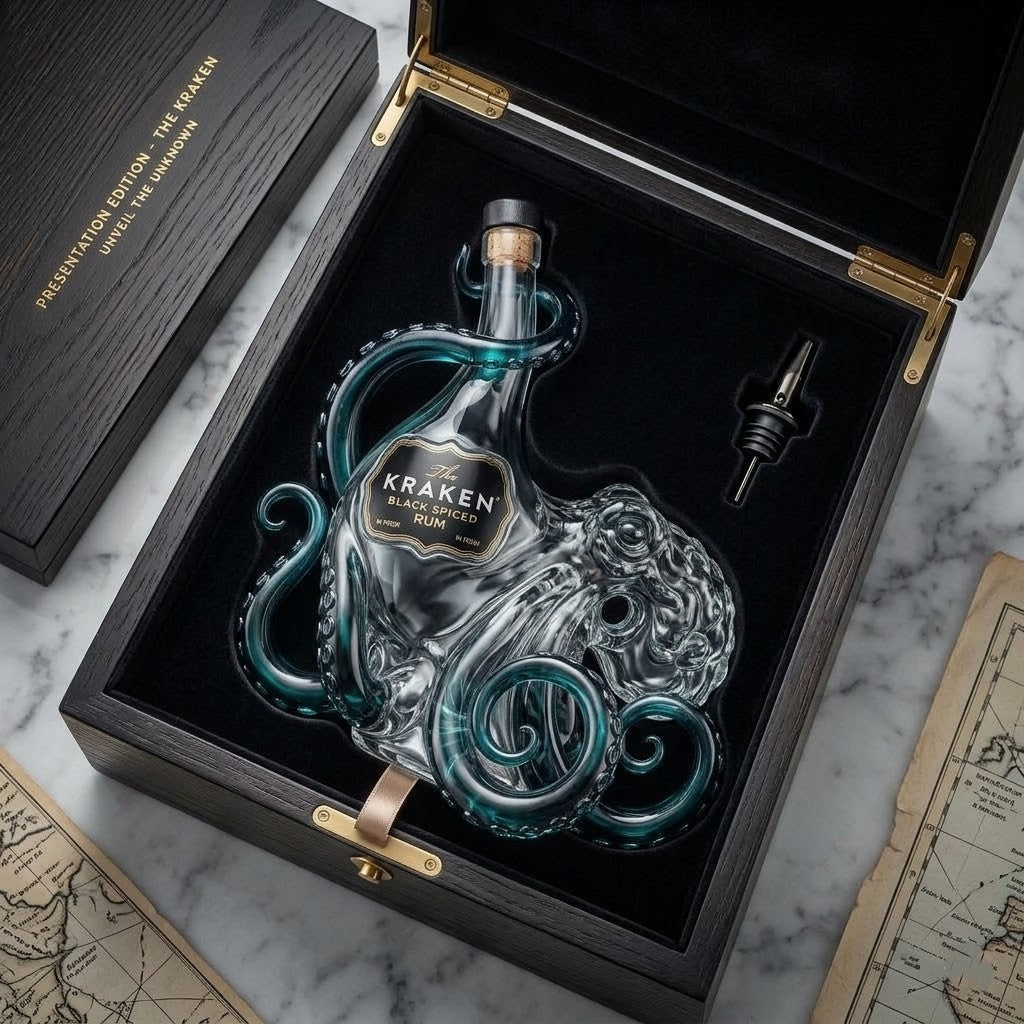 The Kraken Black Spiced Rum Octopus Shaped Bottle