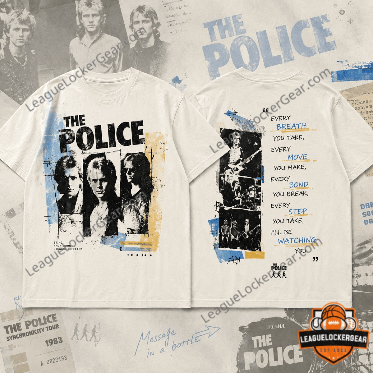 The Police Every Breath You Take Synchronicity Tour 1983 T-Shirt