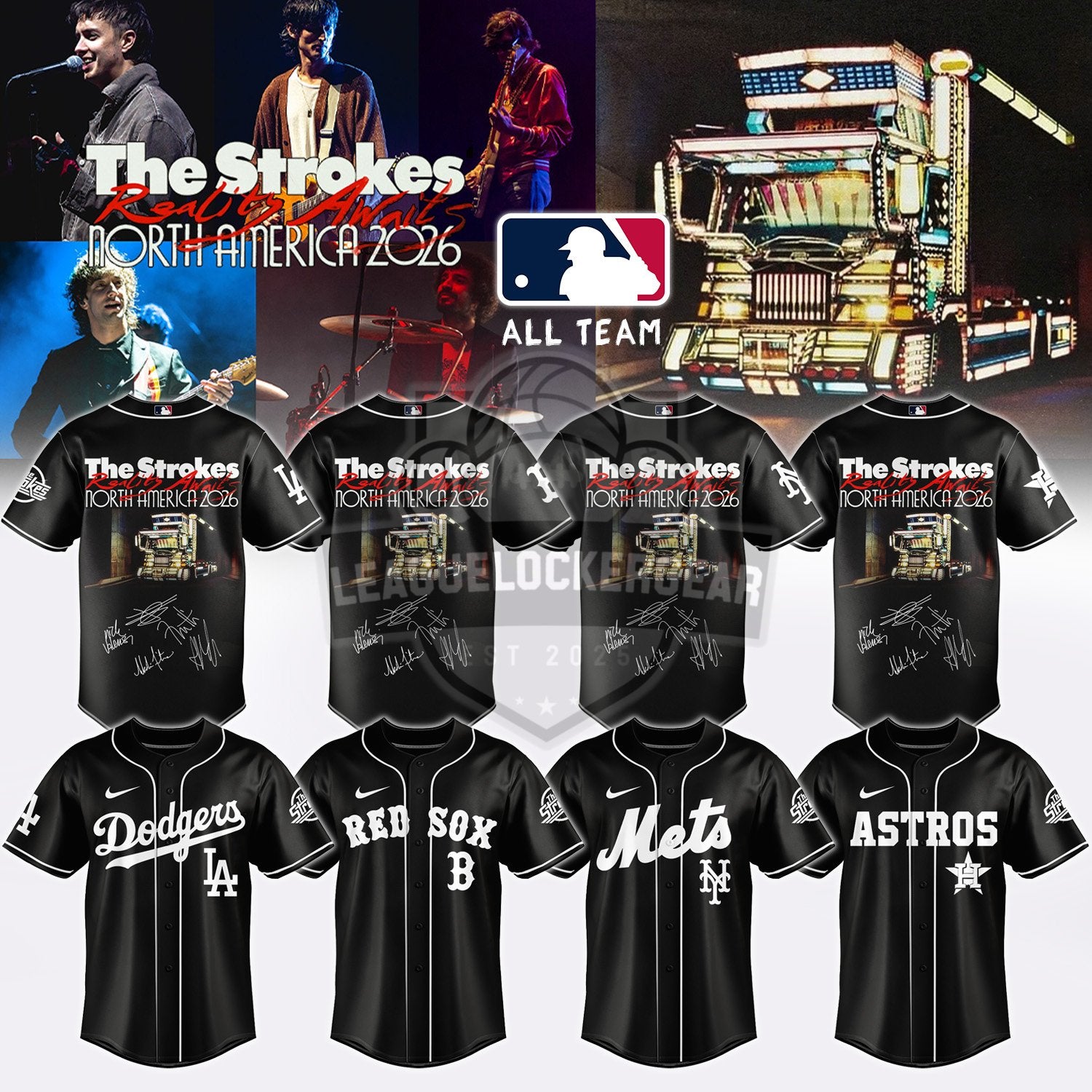 All Team MLB x The Strokes Road Awaits North America 2026 Baseball Jersey