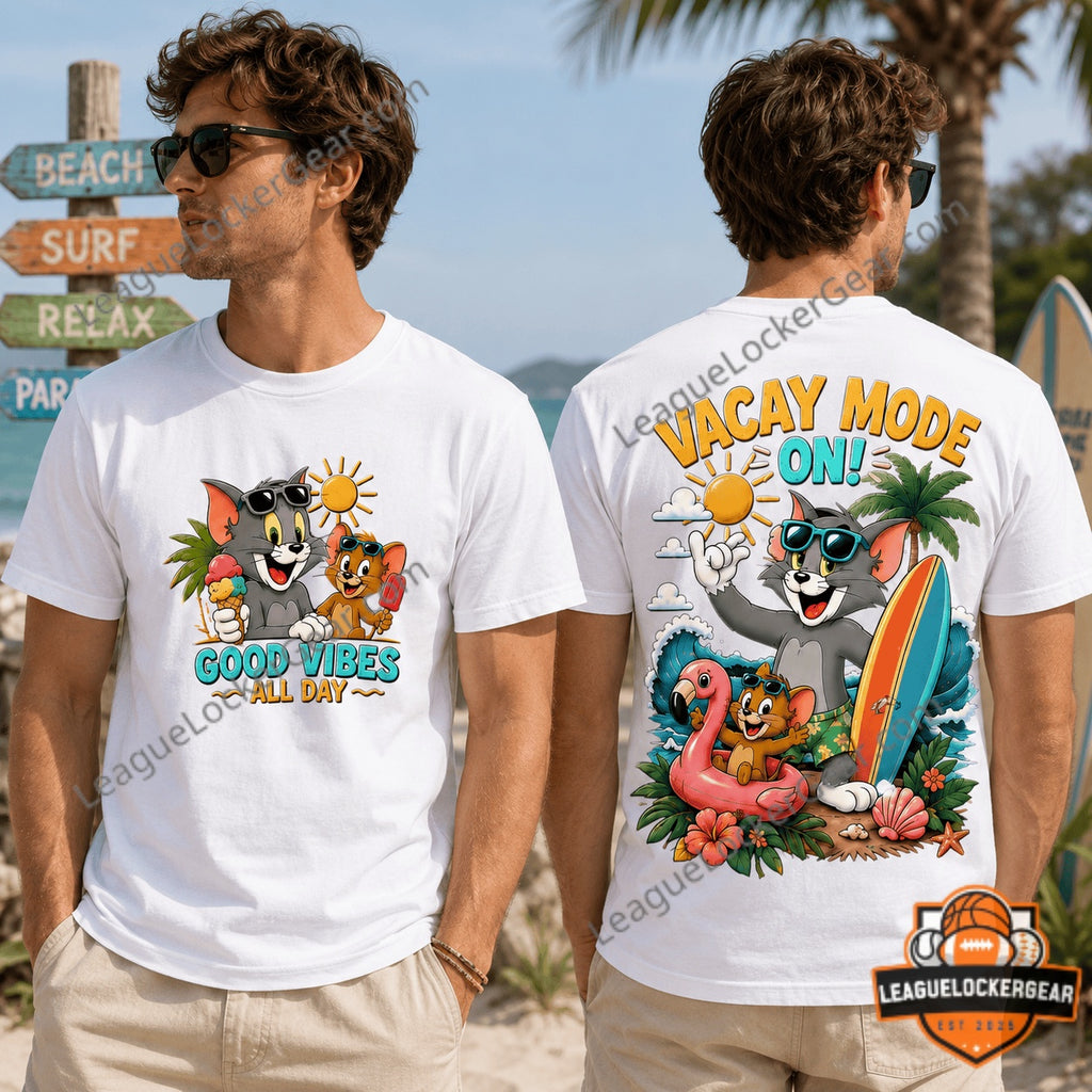 Tom and Jerry Summer Beach Vacation T-Shirt