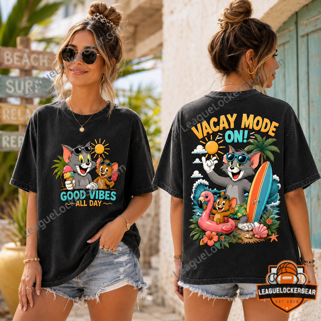 Tom and Jerry Summer Beach Vacation T-Shirt