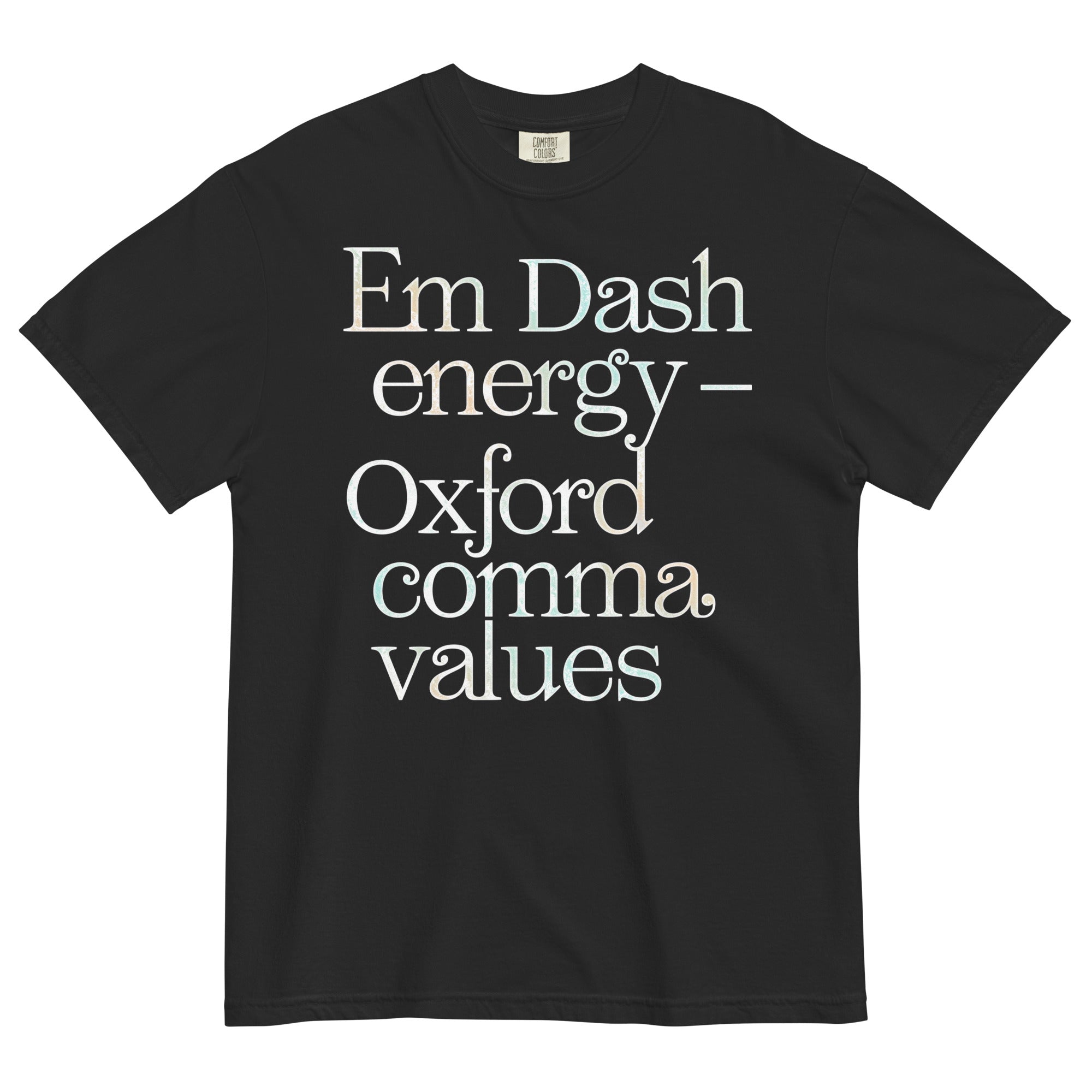 Em Dash Energy Oxford Comma Values Men's Relaxed Fit Tee