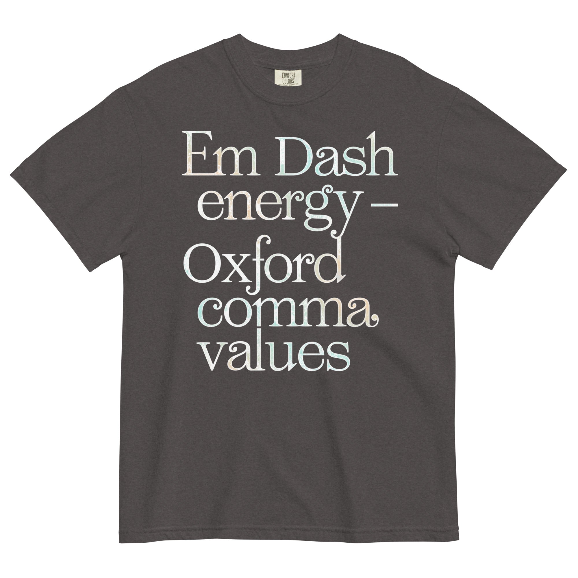 Em Dash Energy Oxford Comma Values Men's Relaxed Fit Tee