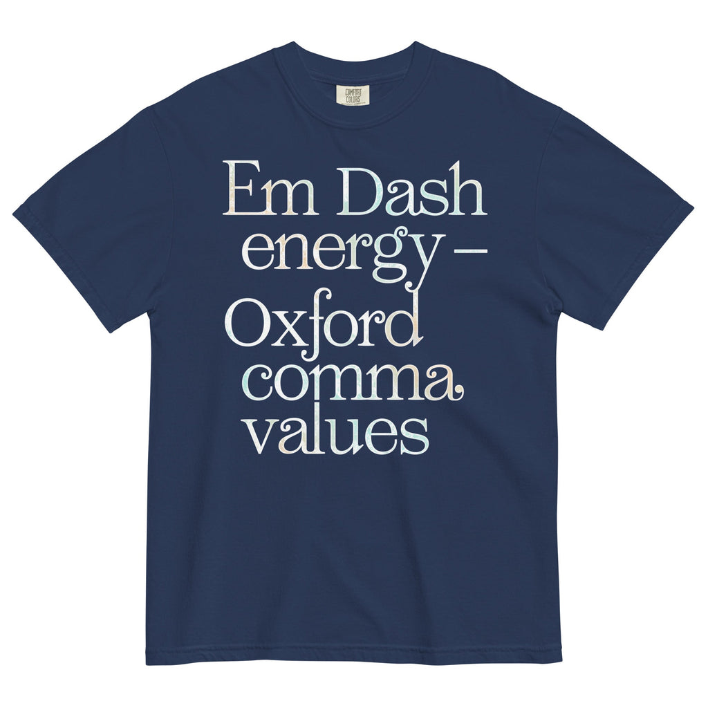 Em Dash Energy Oxford Comma Values Men's Relaxed Fit Tee