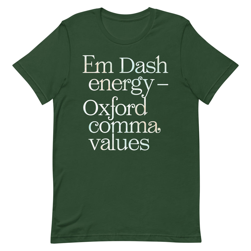 Em Dash Energy Oxford Comma Values Men's Signature Tee