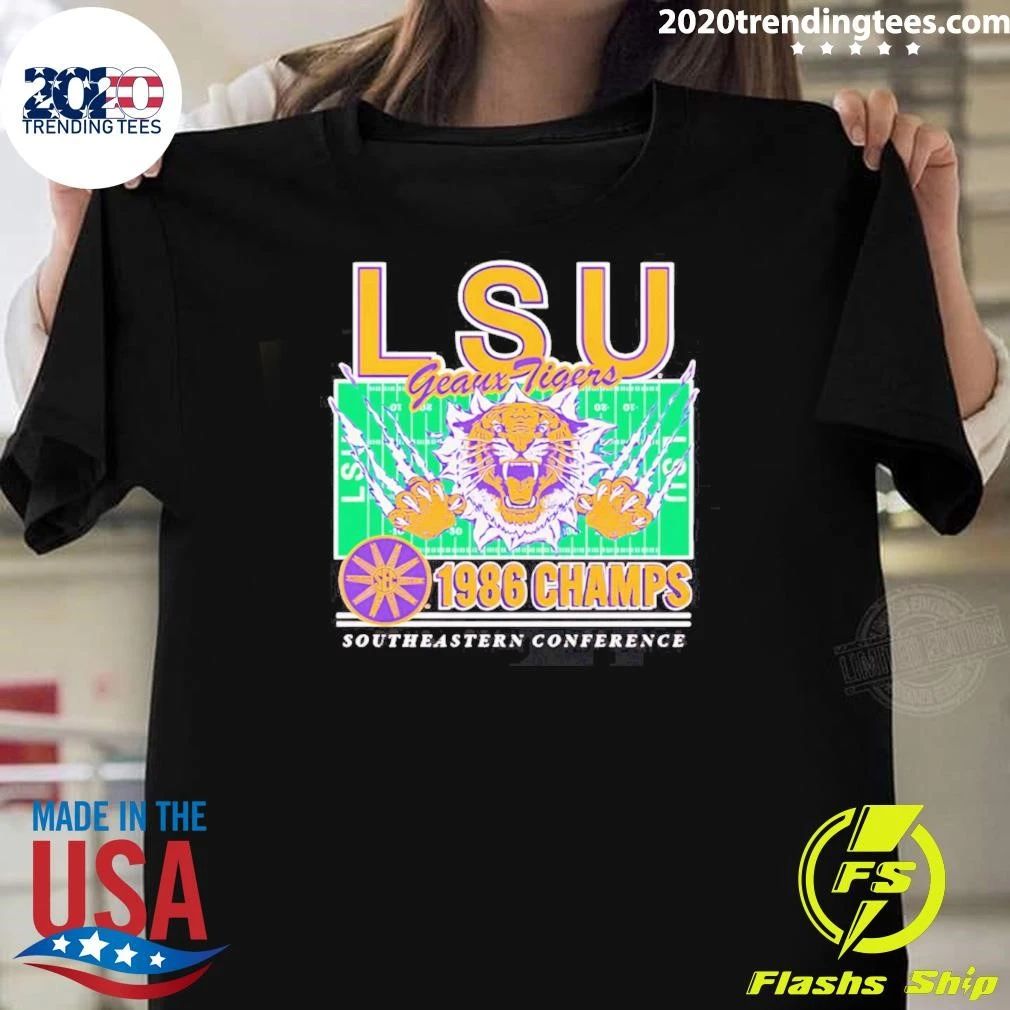 Lsu Football 1986 Sec Champions Stadium Vintage Shirt