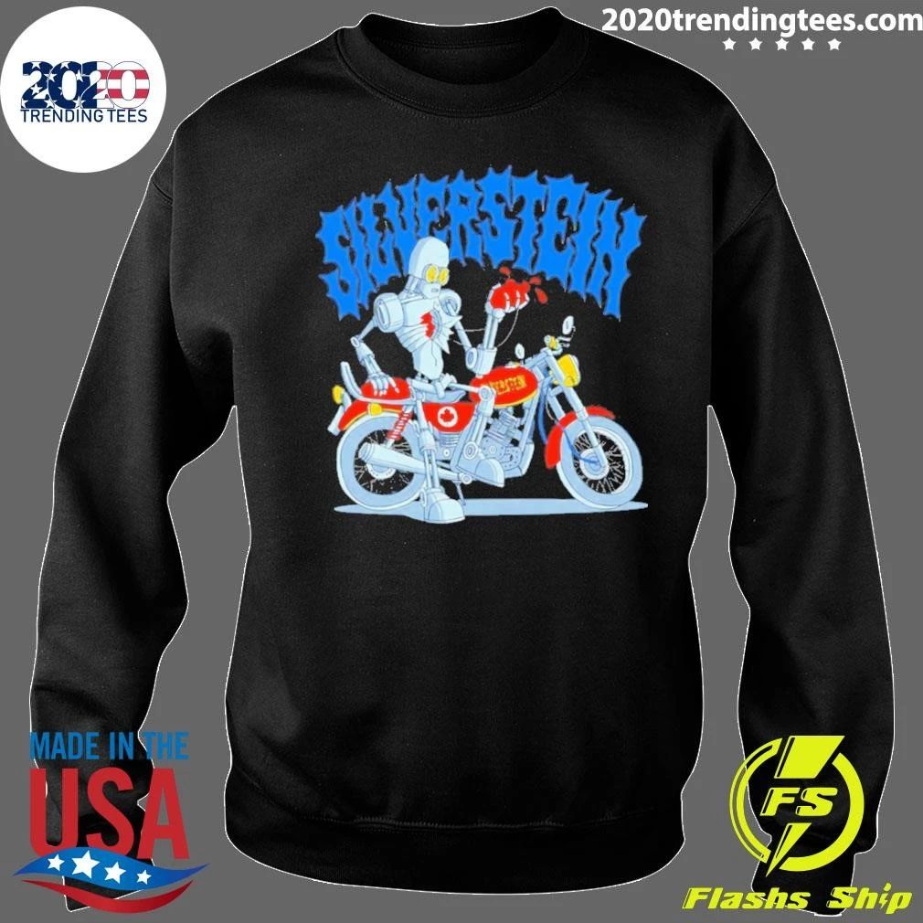 Silverstein Robot Holding Heart On Motorcycle Shirt