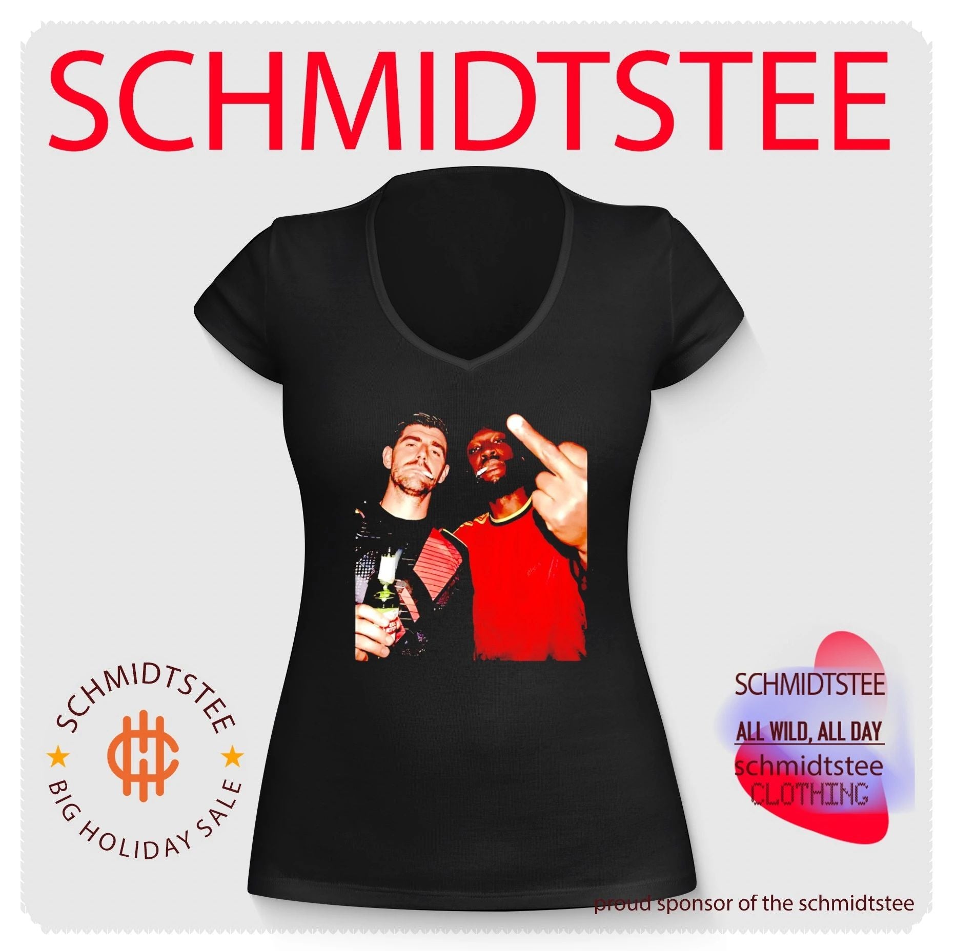 Thibaut Courtois and Romelu Lukaku Belgium National Team middle finger shirt