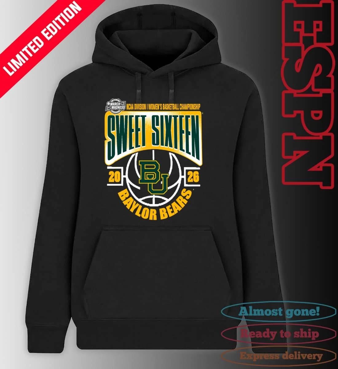 Baylor Bears Sweet 16 NCAA DI Women’s Basketball Tournament March Madness 2026 T-Shirt