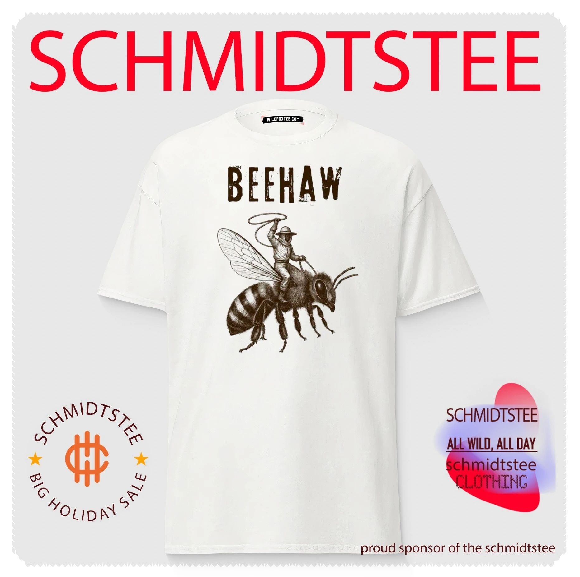 Beehaw Cowboy Riding a Bee funny insect shirt