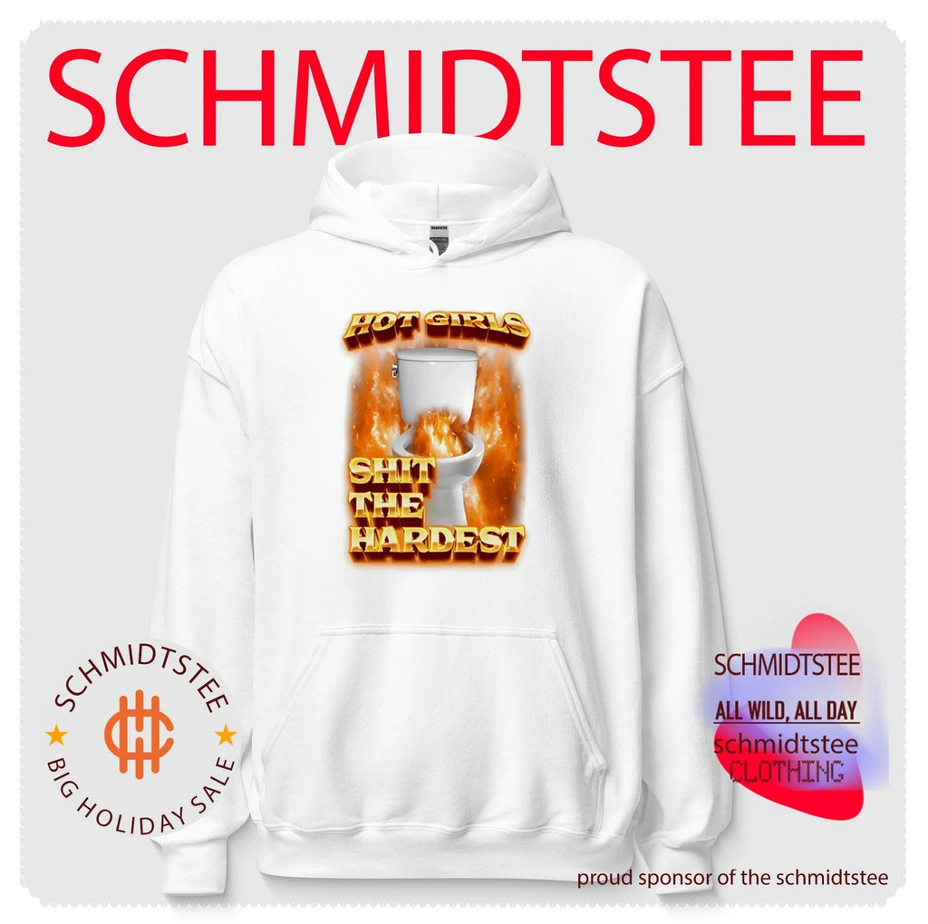 girls shit the hardest flaming toilet graphic shirt