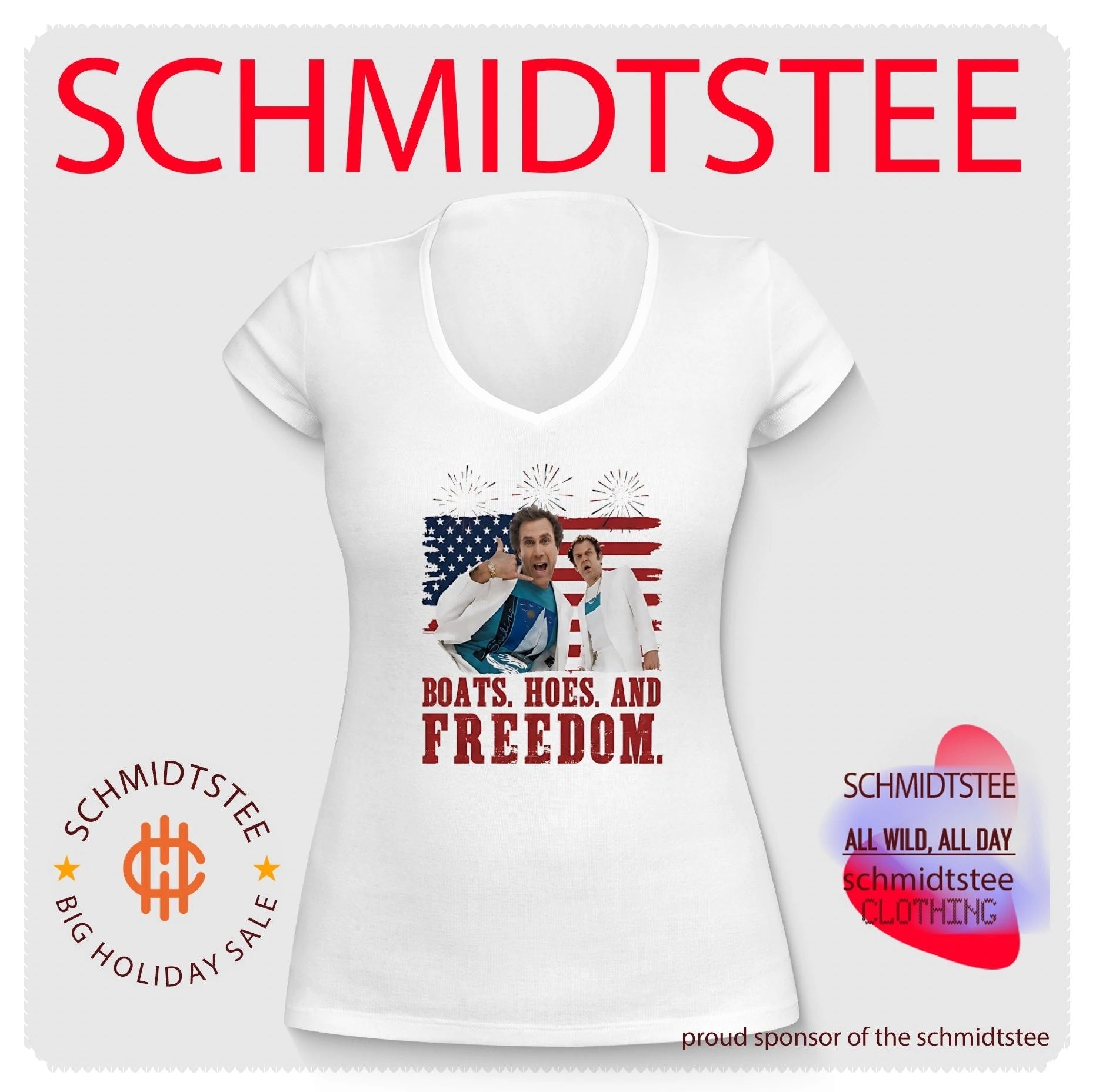 Boats Hoes and Freesom 4th of July shirt