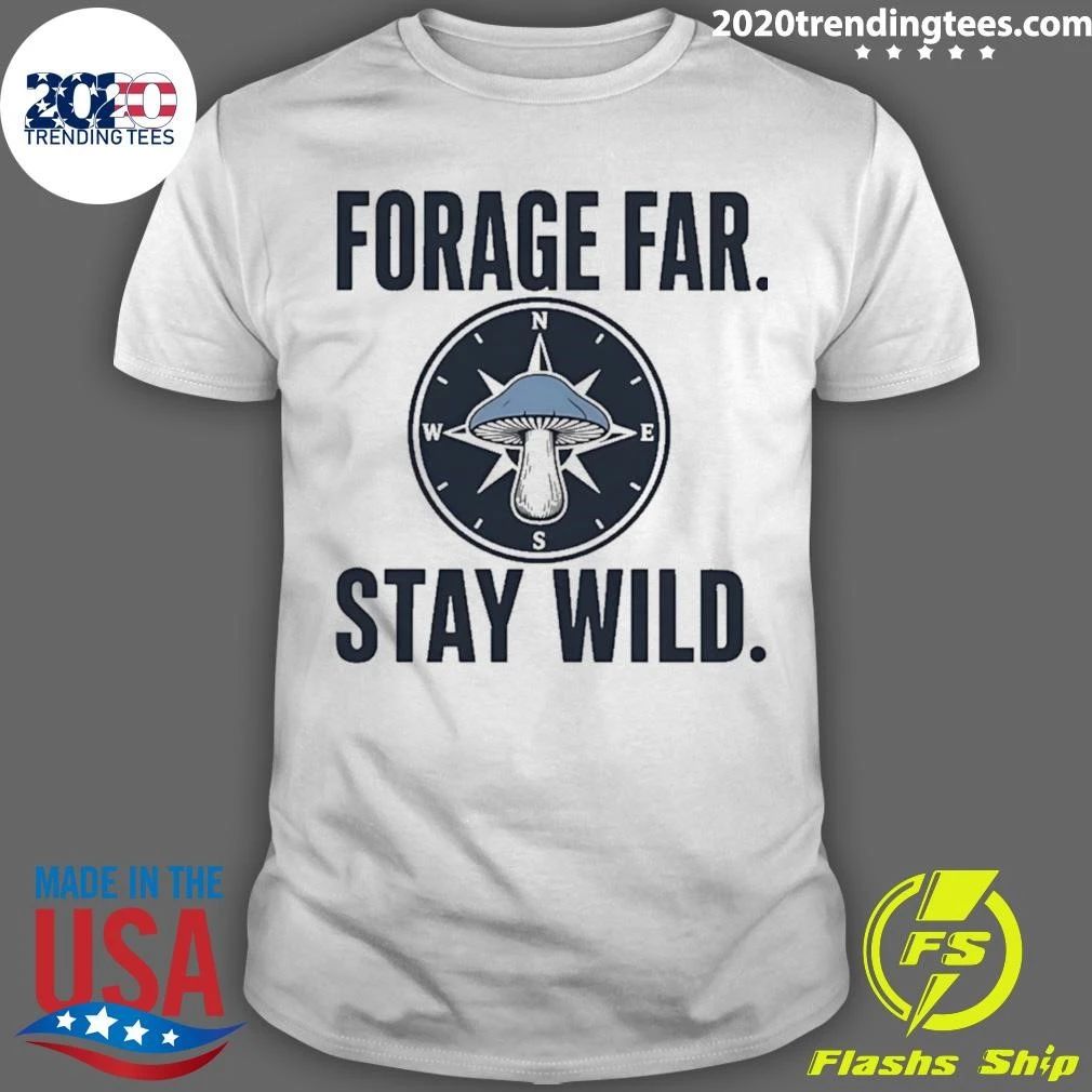 Forage Far Stay Wild Mushroom Compass Shirt