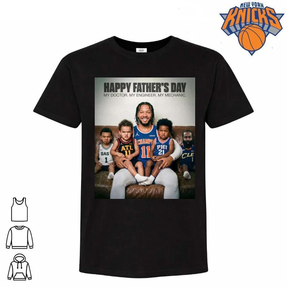 Jalen Brunson Happy Fathers Day My Doctor Engineer Mechanic Basketball Son Meme Shirt