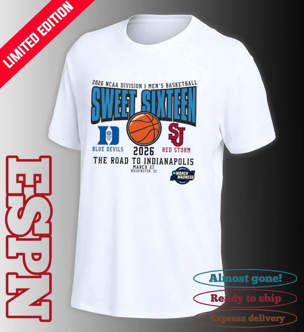 Duke Vs St John’s 2026 NCAA DI Men’s Basketball Tournament Sweet Sixteen T-Shirt