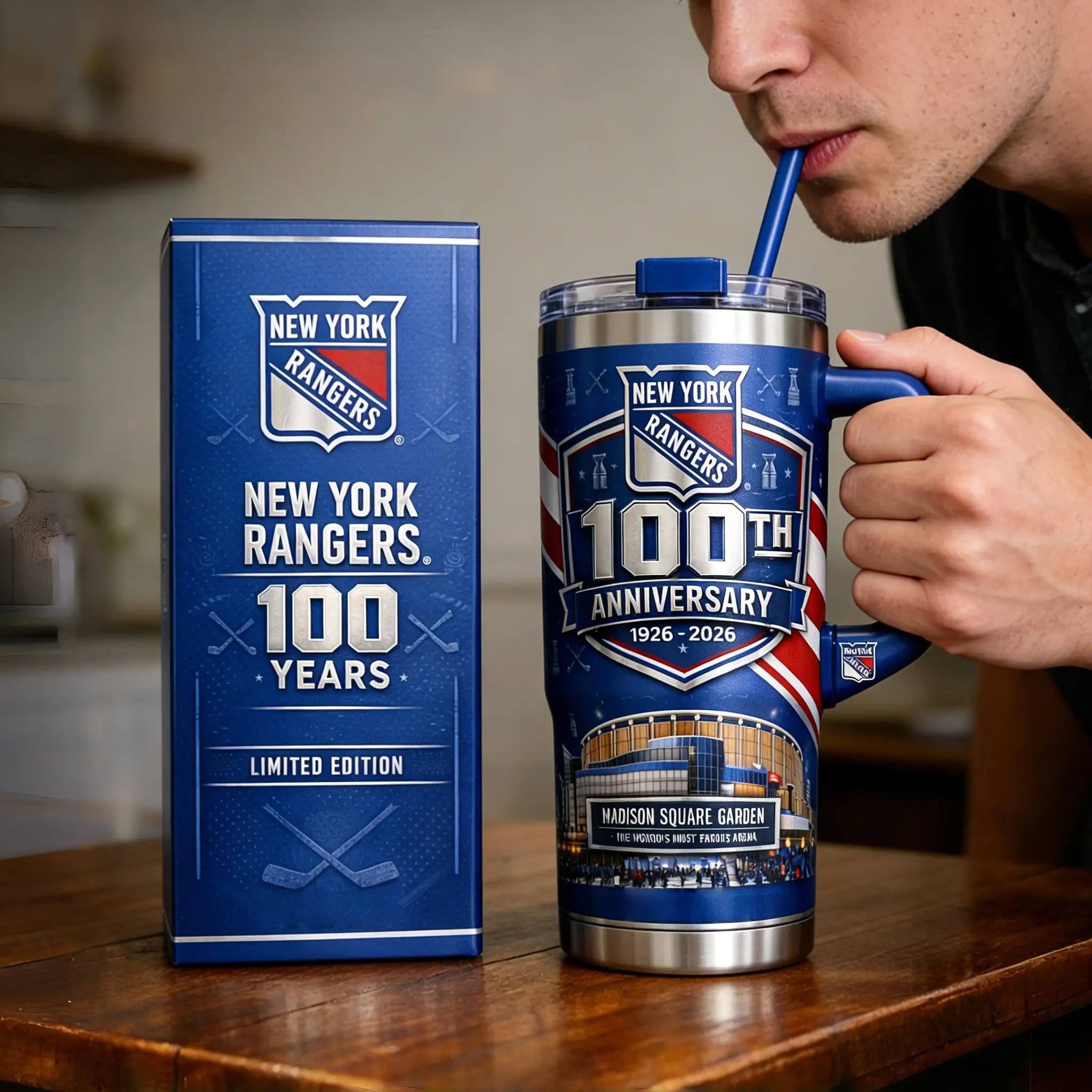 New York Rangers 100th Anniversary 1926-2026 Tumbler Mug