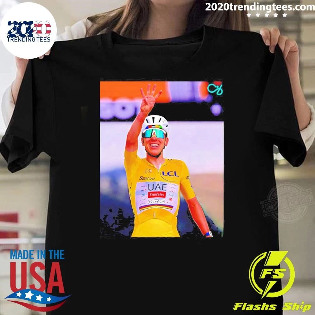 Tadej Pogačar 2026 4 Time Champions Funny Shirt
