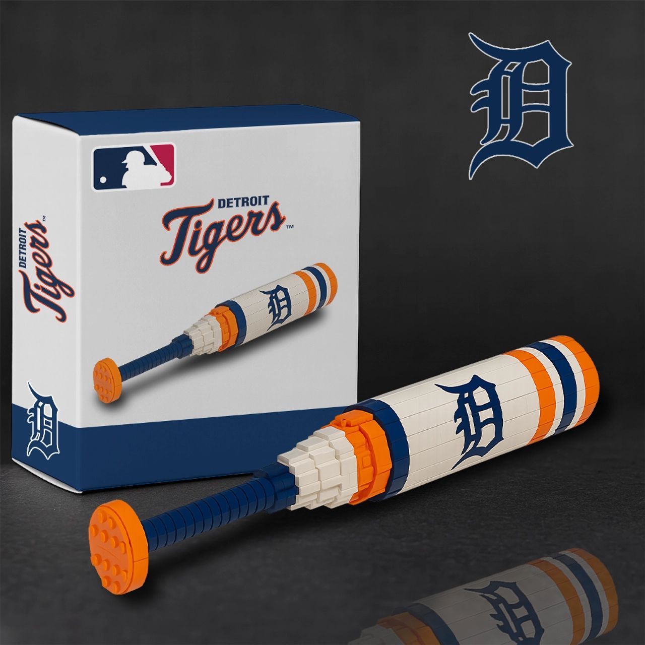 Detroit Tigers Baseball Bat Building Blocks Set