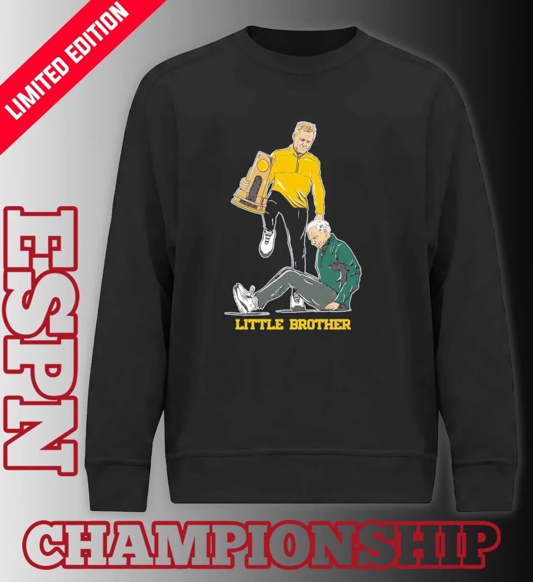 Michigan Wolverines Men’s Basketball 2026 National Champions Coach Step Over Little Brother T-Shirt
