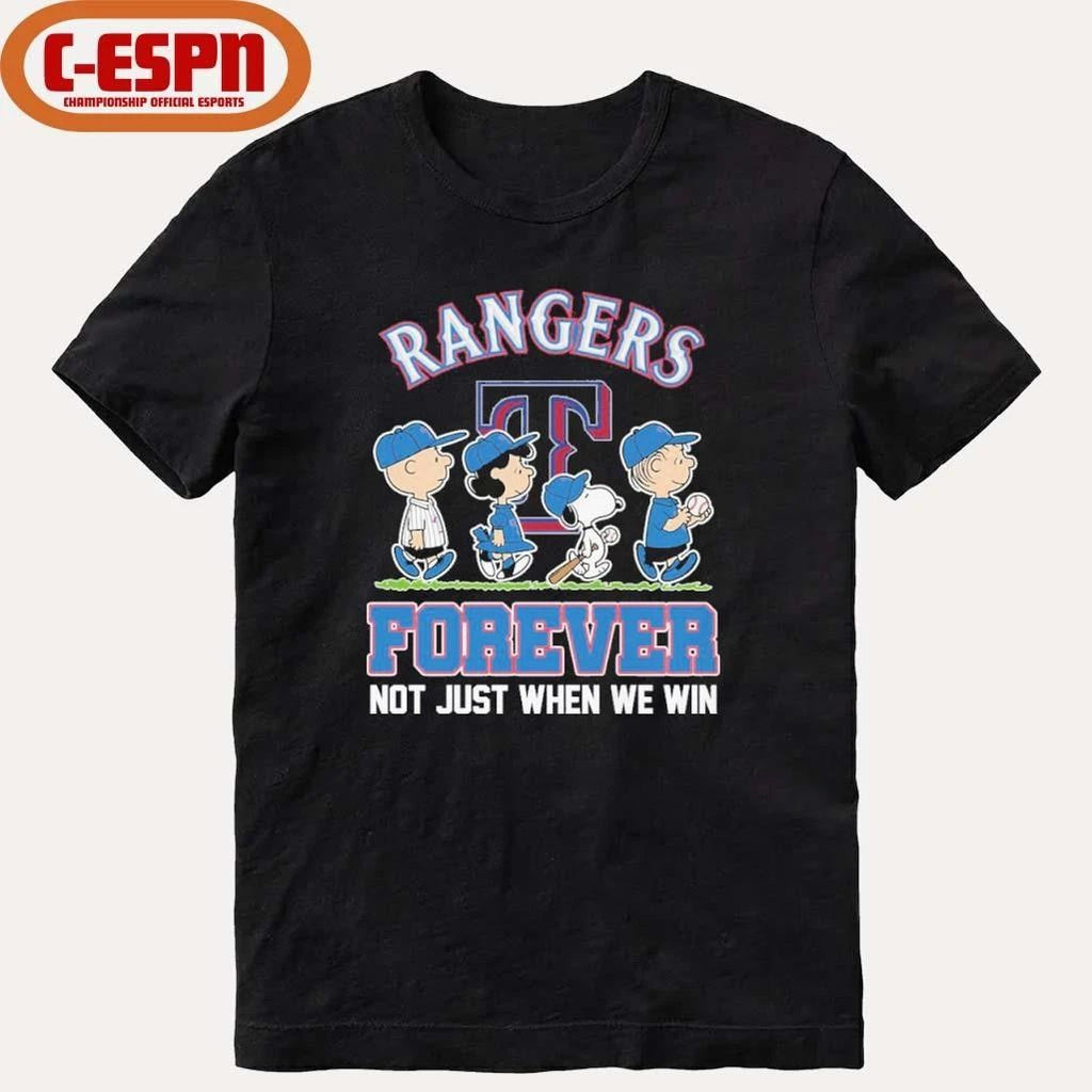 The Peanuts Characters Forever X Texas Rangers Shirt