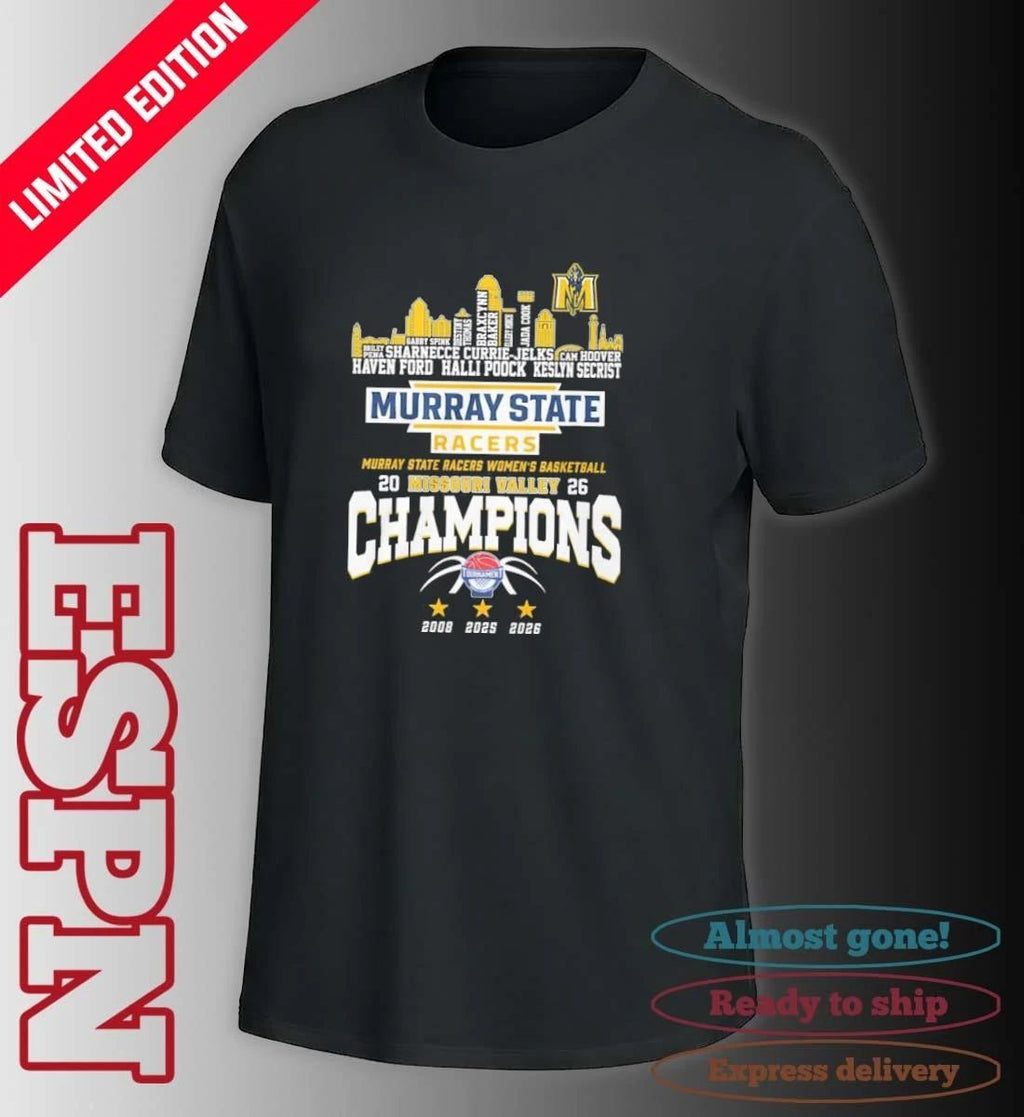 Murray State Women’s Basketball 2026 MVC Conference Champions Skyline Player Name Shirt