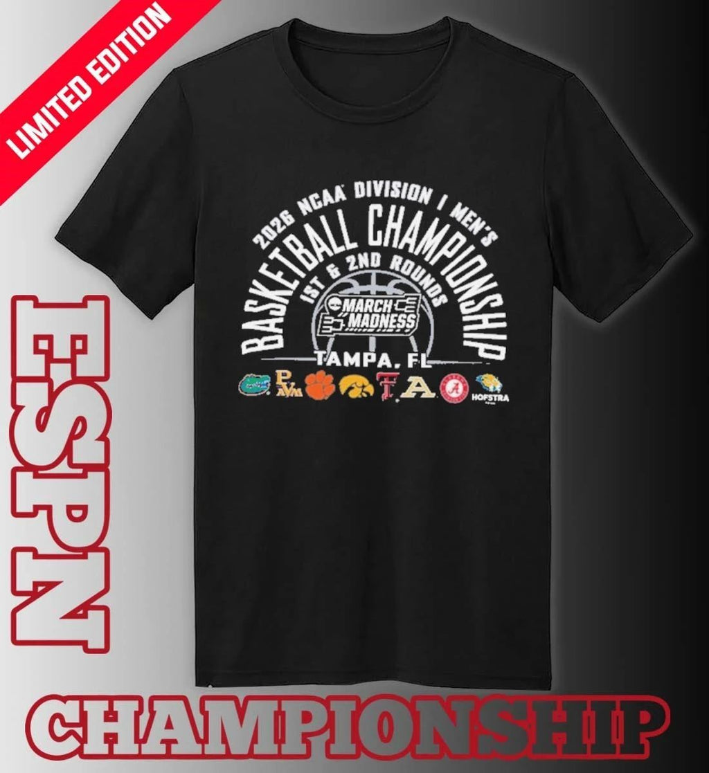 NCAA Men’s March Madness Tampa, FL 8 Teams T-Shirt
