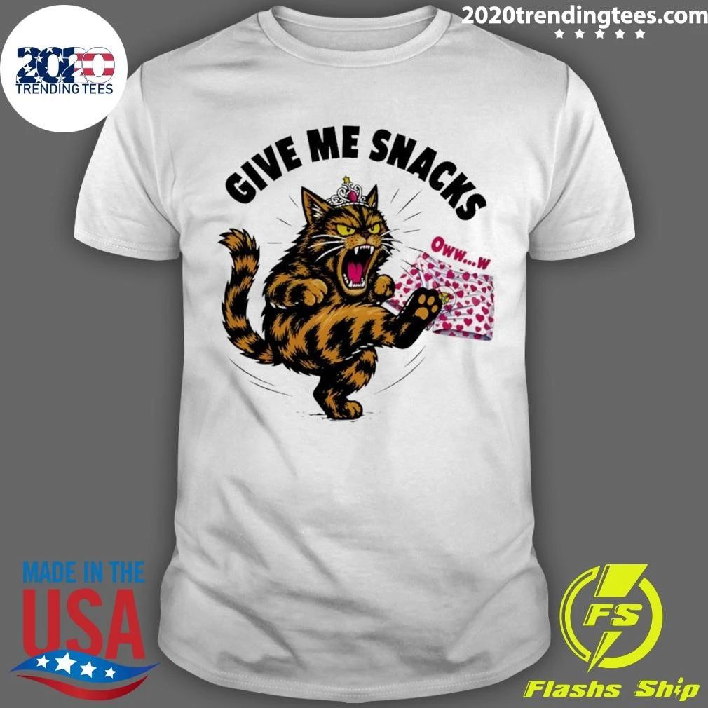 Cat Crown Give Me Snacks Owww Shirt