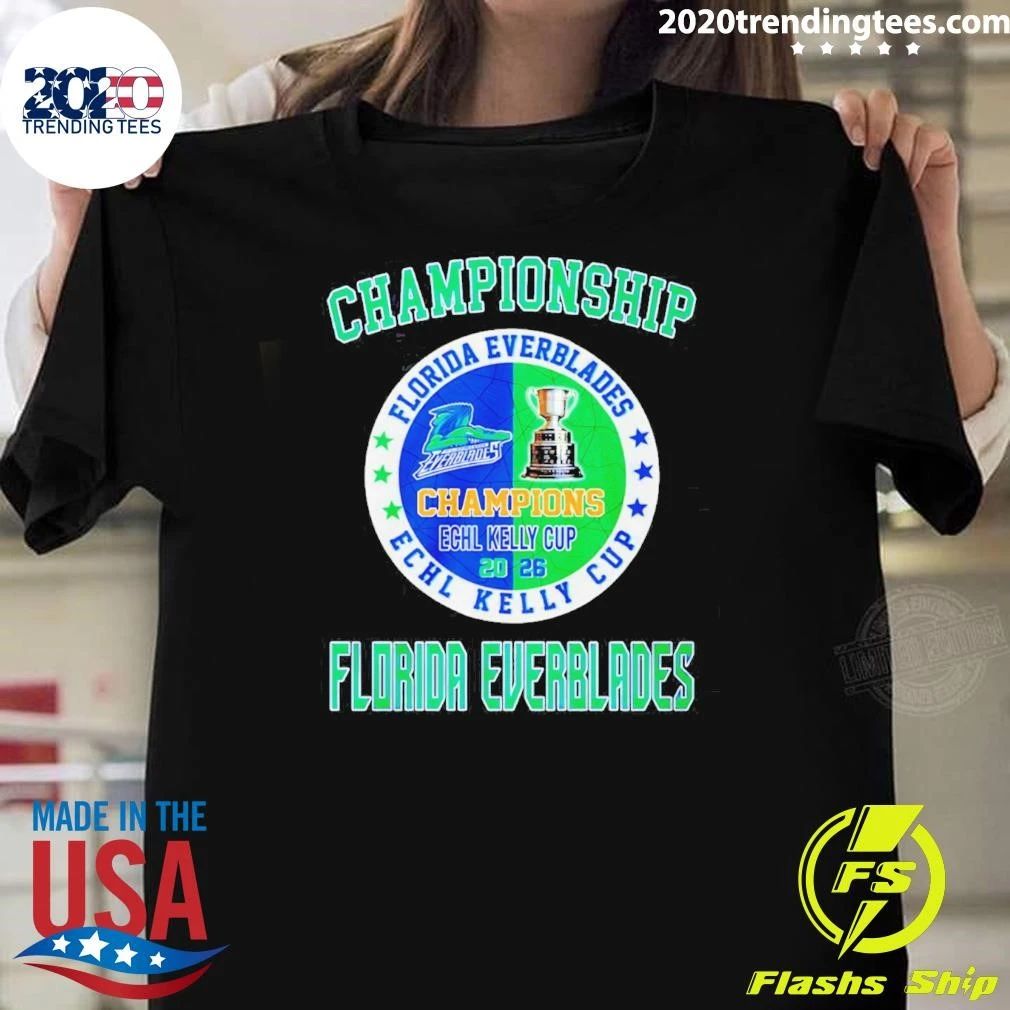 Florida Everblades 2026 Echl Kelly Cup Champions Logo Shirt