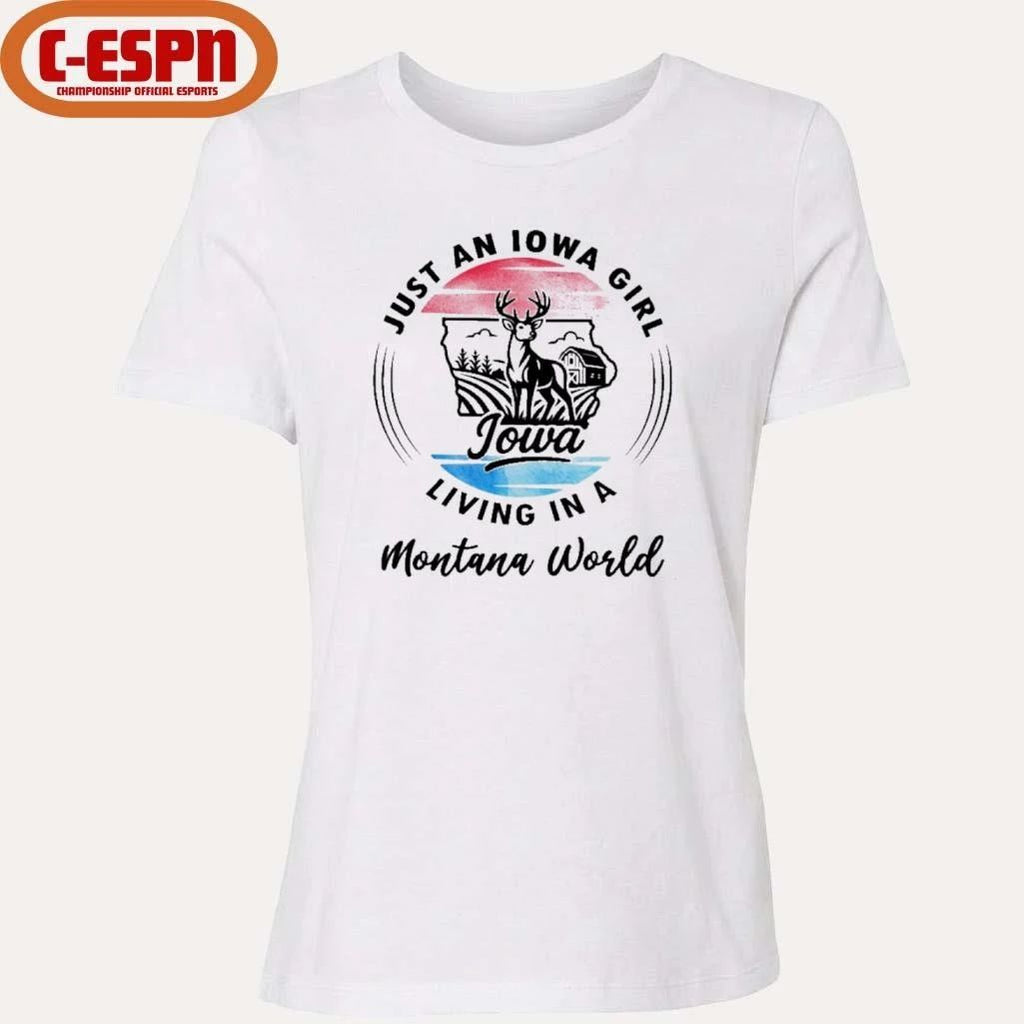 Reindeer Just An Iowa Girl Living In A Montana World Shirt