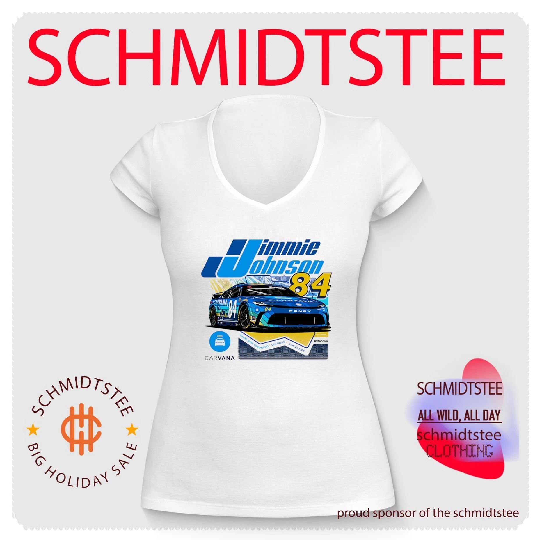 Jimmie Johnson Legacy Motor Club 84 Carvana San Diego NASCAR shirt