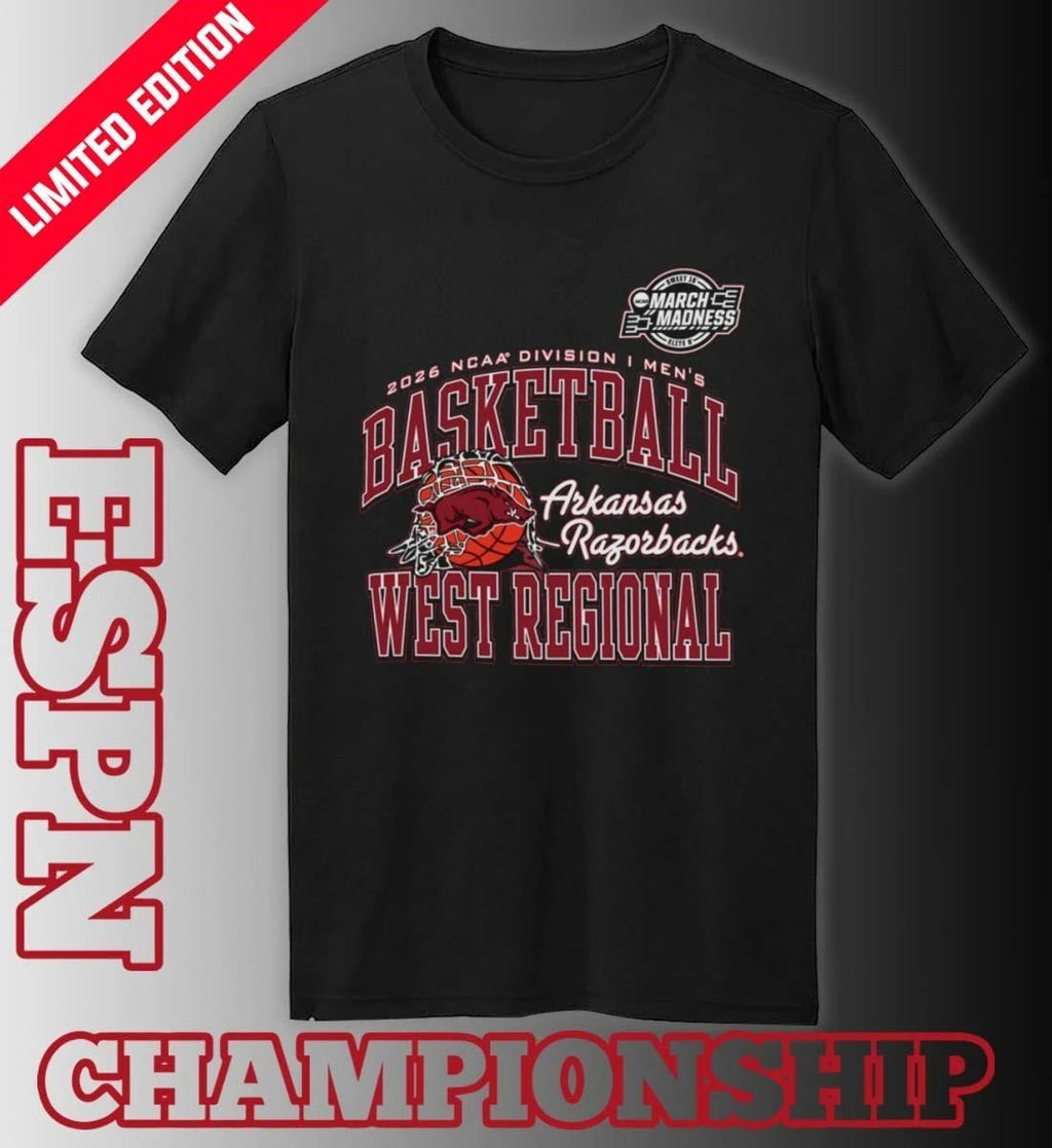 Arkansas Razorbacks 2026 NCAA DI Men’s Basketball Sweet 16 – West Regional T-Shirt
