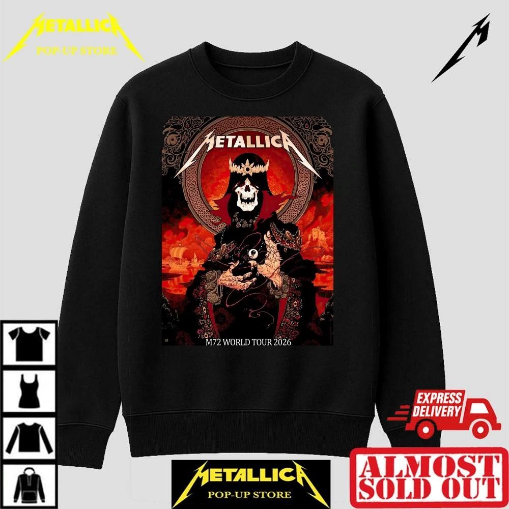 Exclusive Metallica M72 Cardiff Pop-Up Shop T-Shirt – Skull King Art June 28 2026