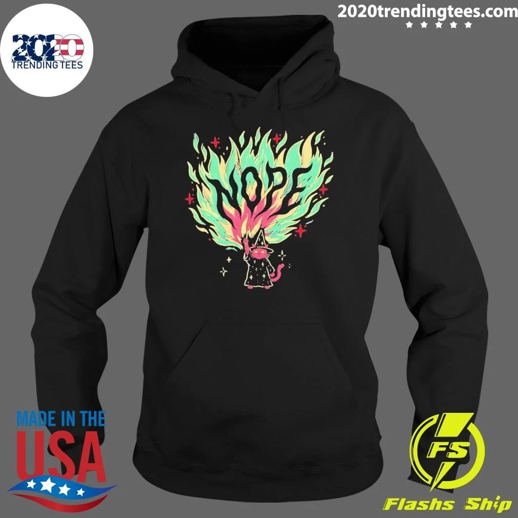 Nope Cat Wizard Magical Fire Spell Wizardry Shirt