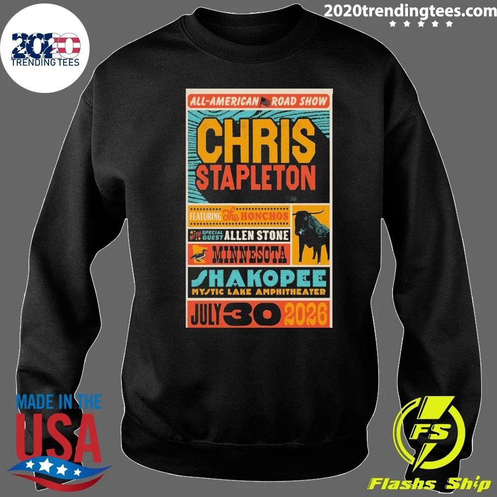 Chris Stapleton Jul 30 2026 Mystic Lake Amphitheater In Shakopee Shirt