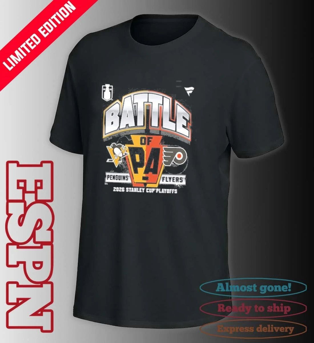 The Battle of Of PA 2026 Philadelphia Flyers vs. Pittsburgh Penguins T-Shirt