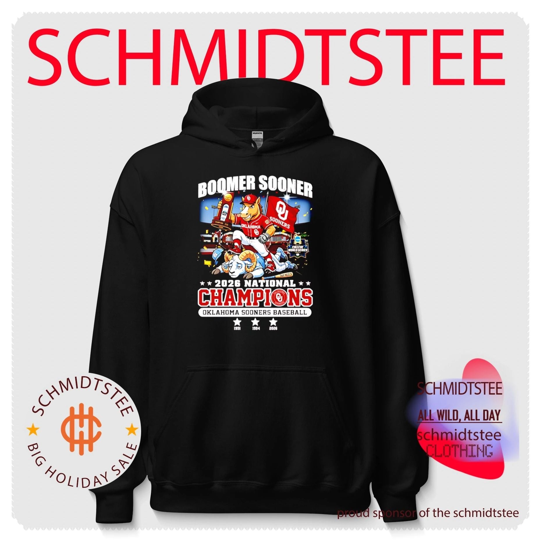 Oklahoma Sooners baseball National Champions Baseball 2026 mascot shirt