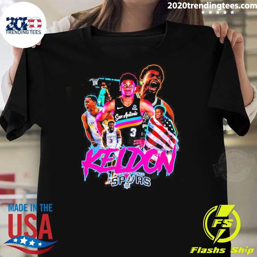 San Antonio Spurs Keldon Johnson Player Collage Shirt