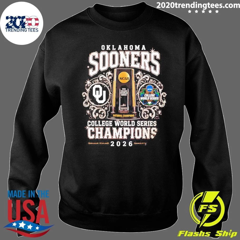 Oklahoma Sooners 2026 College World Series Champions Trophy Shirt