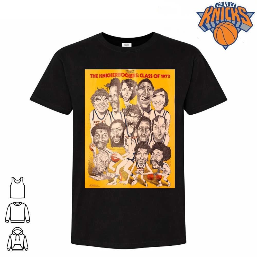 Vintage New York Knickerbockers Class of 1973 Basketball Team Caricature Shirt