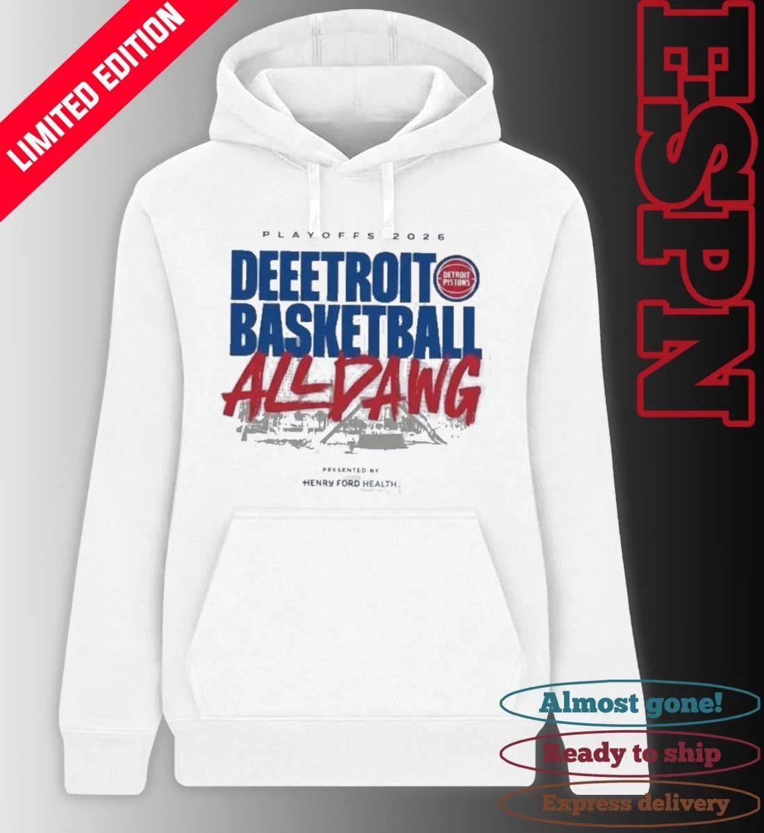 Detroit Pistons Deeetroit Basketball All Dawg 2026 Playoffs Game 1 Shirt