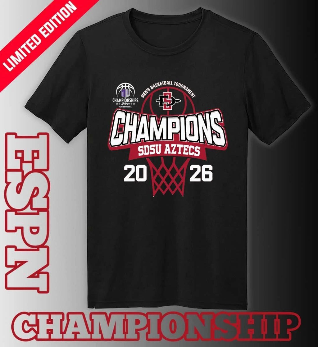 Mountain West Conference Men’s Basketball Tournament 2026 Champions SDSU Aztecs T-Shirt